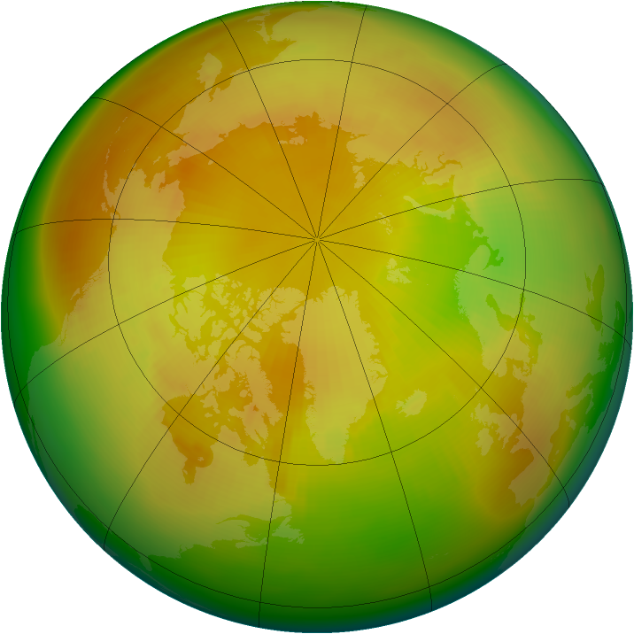 Arctic ozone map for May 1984